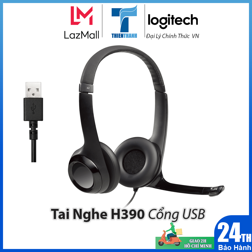Tai nghe Logitech H390 Cổng USB - Hàng Chính Hãng