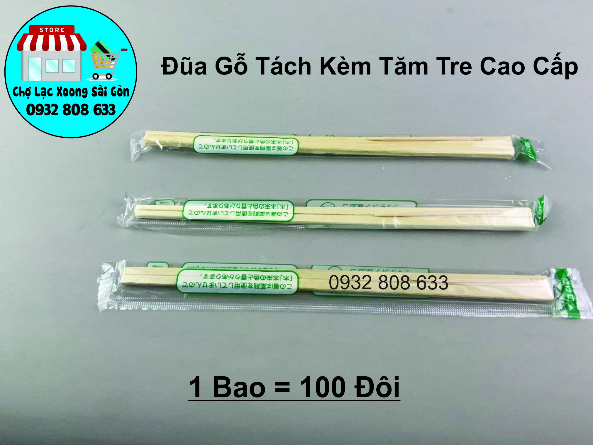 [Siêu Giảm Giá] SET 100 Đôi Đũa Gỗ Tách Kèm Tăm Tre Cao Cấp