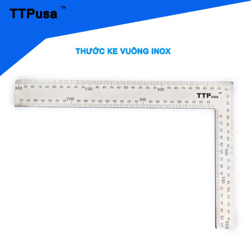 Thước ke vuông inox TTPusa hệ Met