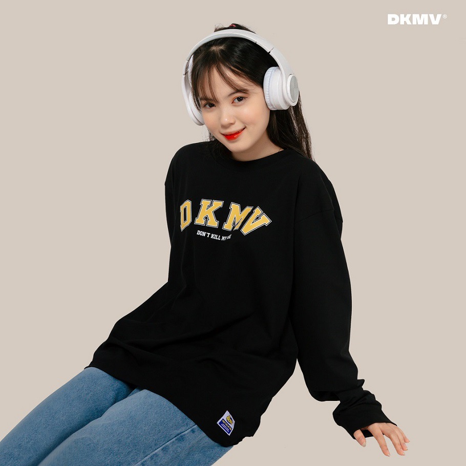 Áo Sweater nữ form rộng màu đen | DKMV LS Jersey-Black