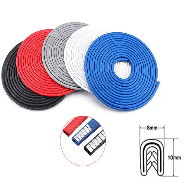 Cuộn 5m gioăng cao su, nẹp viền cửa chữ U lõi thép chống va đập, cách âm, chống ồn cao cấp PHUS-X ( Màu xanh)