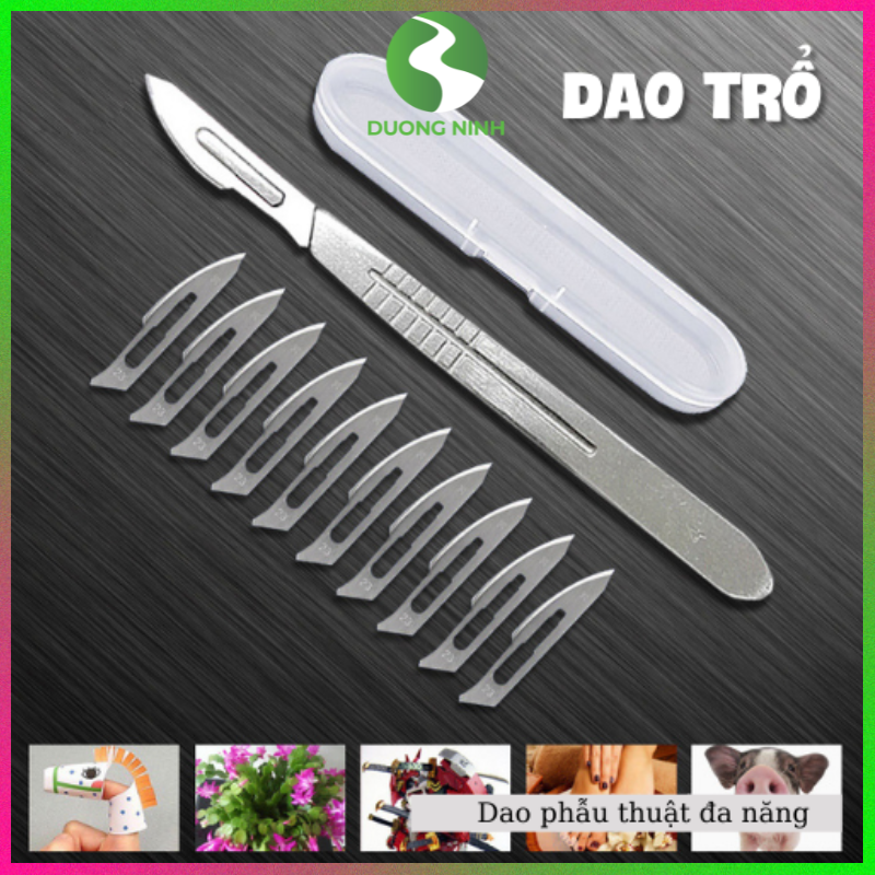 Dao mổ thú y - Dao Thiến Heo Kèm 10 lưỡi dao