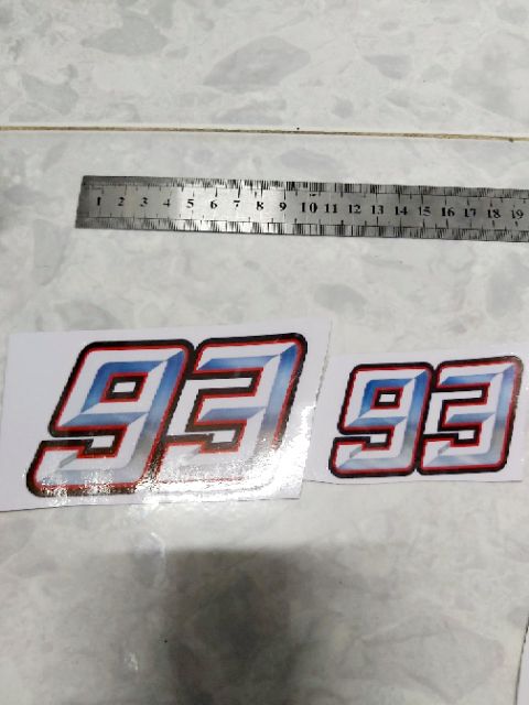 Combo 2Tem Decal số 93 Lớn Nhỏ Dán Đầu Xe Giá Rẻ