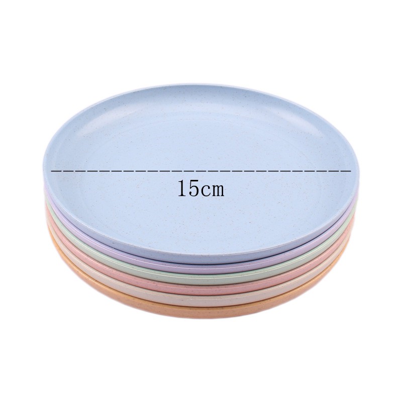 Đĩa Lúa Mạch Tròn 15cm - Bộ Dĩa Nhựa Lúa Mạch Mini Set 6 Cái