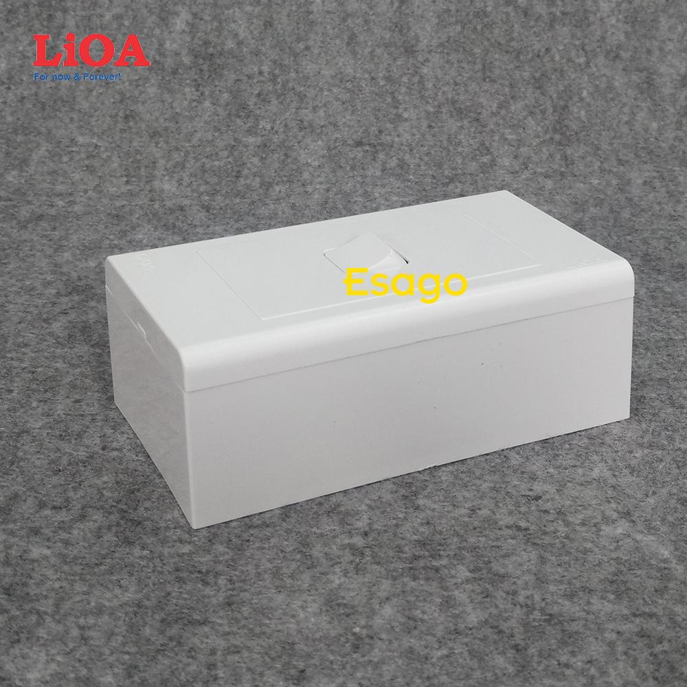 [HCM]Combo 1 công tắc điện 1 chiều + mặt lỗ vuông LiOA - Lắp nổi