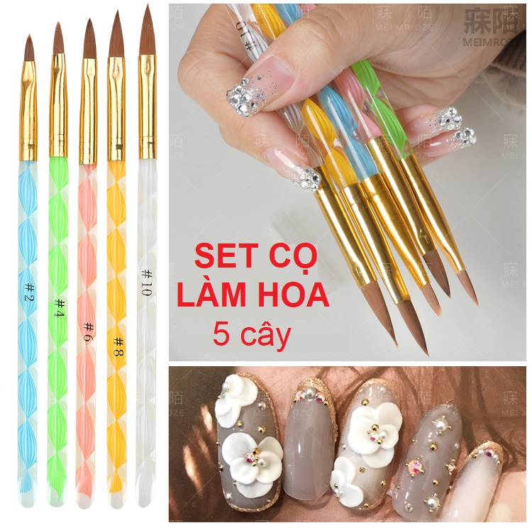 [HCM]Set 5 cây cọ làm hoa cơ bản
