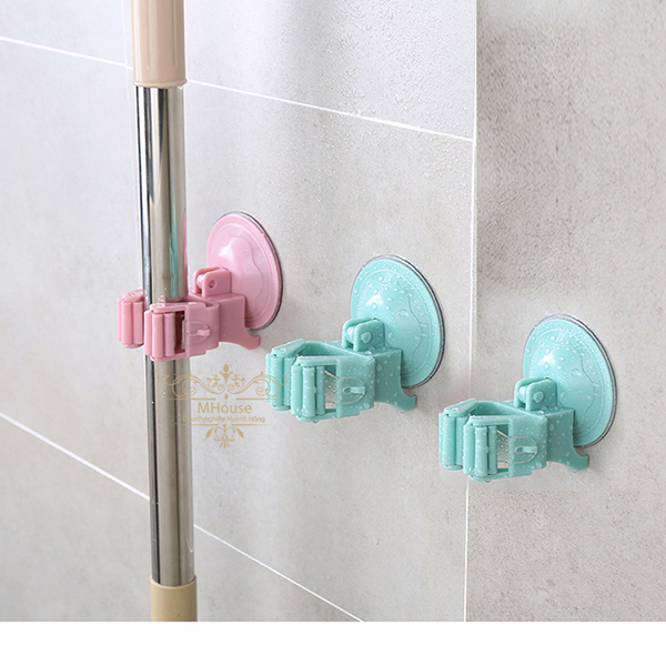 Hanger Hook Traceless Free Nail Sucker Hook Mop Holder Wall Mounted Kitchen Bathroom Suction Cup Rag/Broom/Mop Rack Storage Holder Sucker