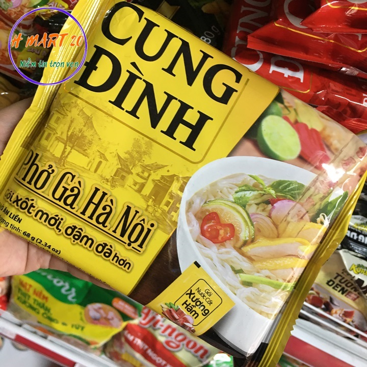 Thùng phở gà cung đình 30 gói màu vàng