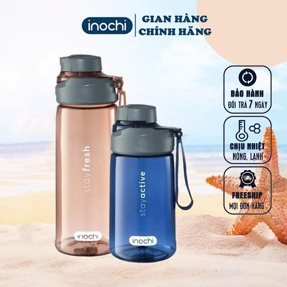 Bình nước - bình nước Kita Boost 670ml inochi chất liệu nhựa nguyên sinh phủ kháng khuẩn Ag+ phong cách thể thao tập gym nhỏ gọn dễ dàng tiện lợi mang di chuyển chạy bộ