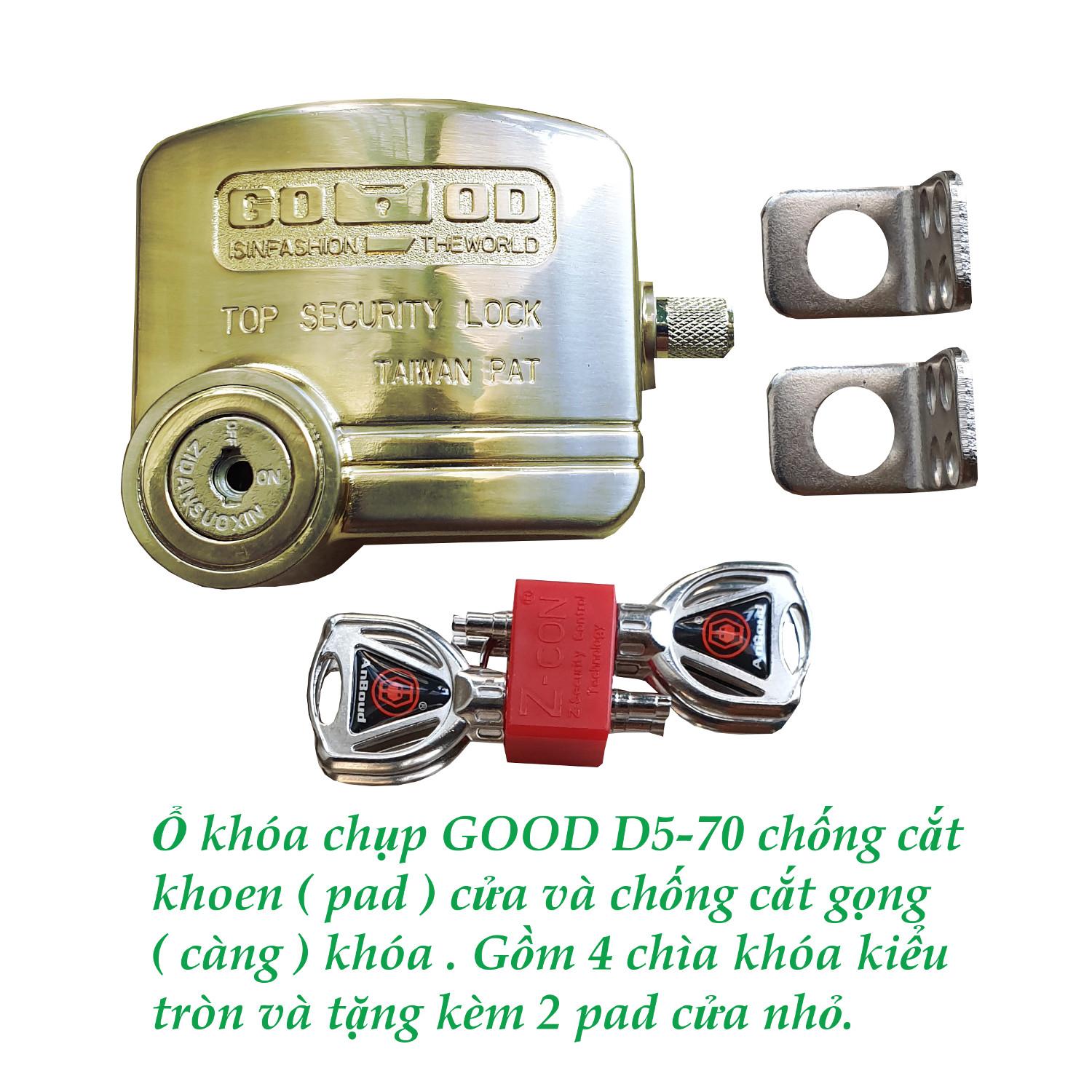 Ổ khóa chụp chống cắt khoen cửa - chống cắt gọng khóa GOOD D5-70 .Có hướng dẫn sử dụng bằng video.