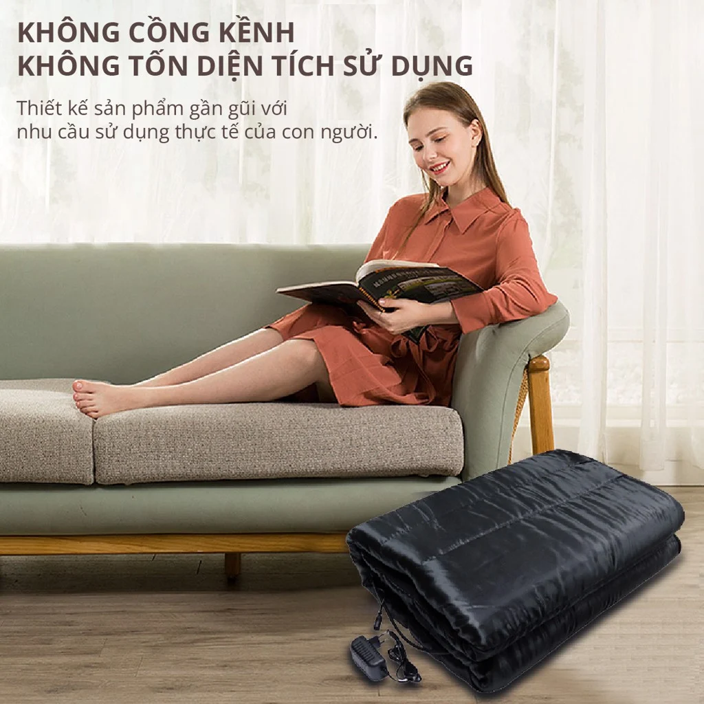 Nệm massage toàn thân Airbike (Đen)