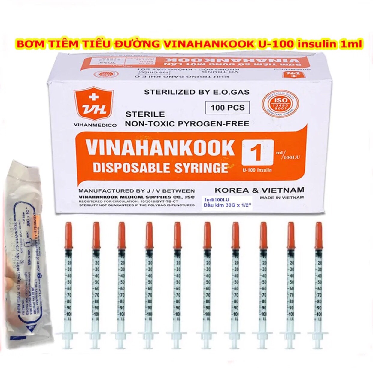 Kim Tiểu Đường 1ml (1 hộp 100 cái)