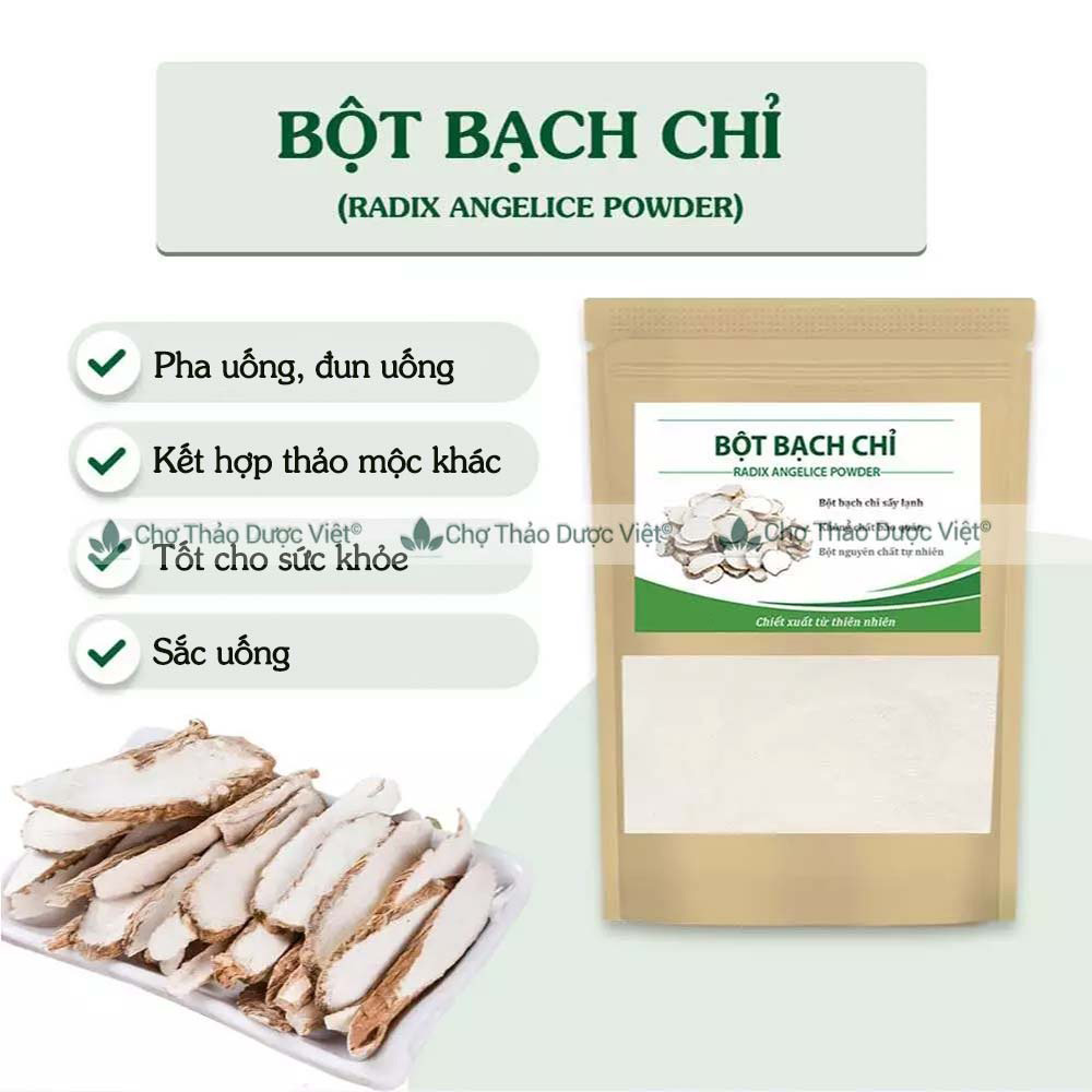 Bột bạch chỉ nguyên chất 1kg, khô, thơm, bột đắp mặt trắng da, giảm mụn, mờ thâm nám