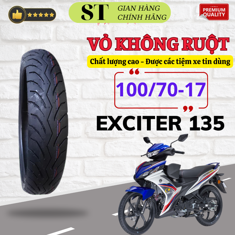 1 Cặp vỏ lốp không ruột xe exciter 135