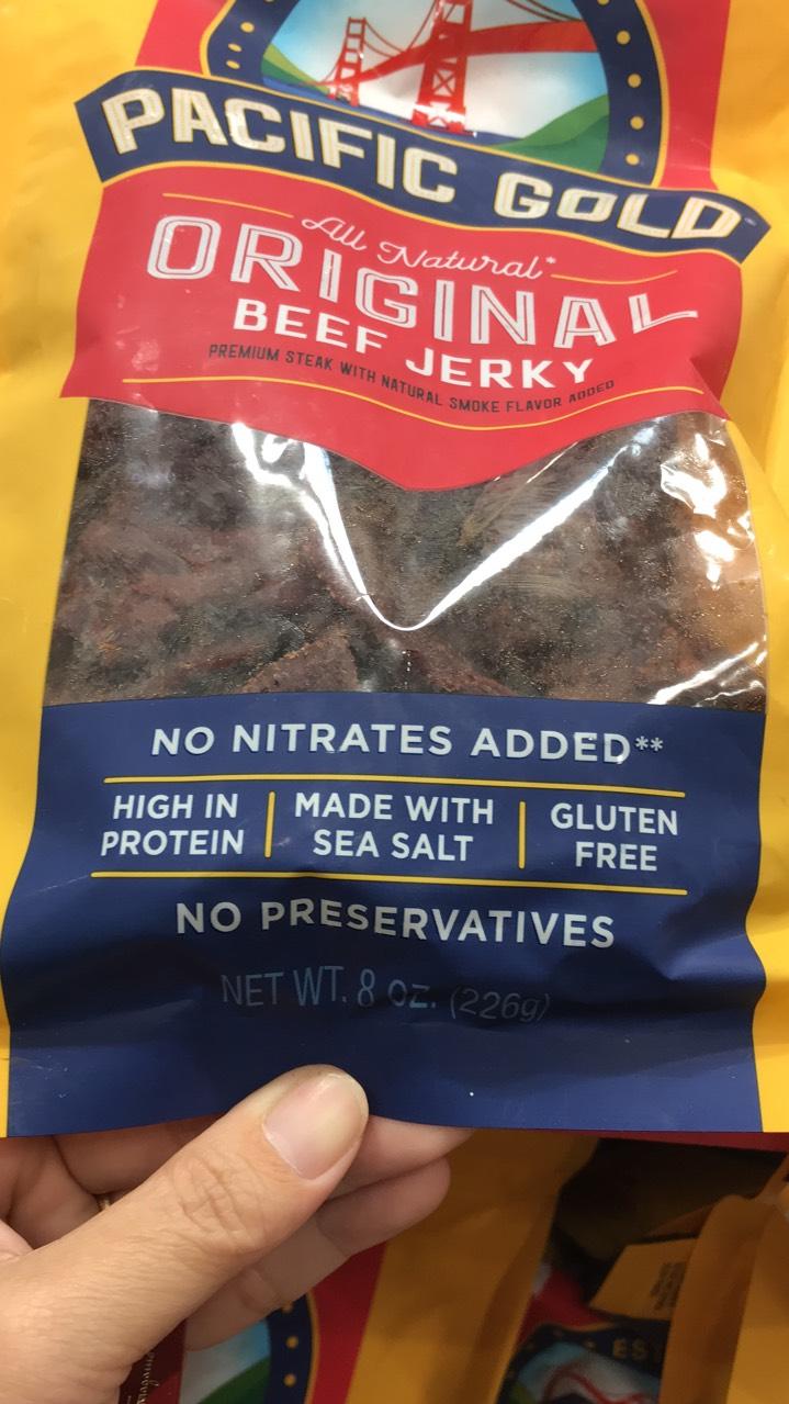 [ KHÔ BÒ MỸ 226g ]- VỊ CAY-PACIFIC GOLD-Hot & Spicy Beef jerky
