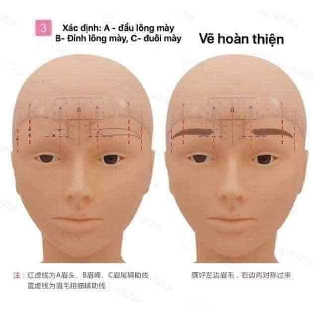 Thước dán, đo vẽ lông mày