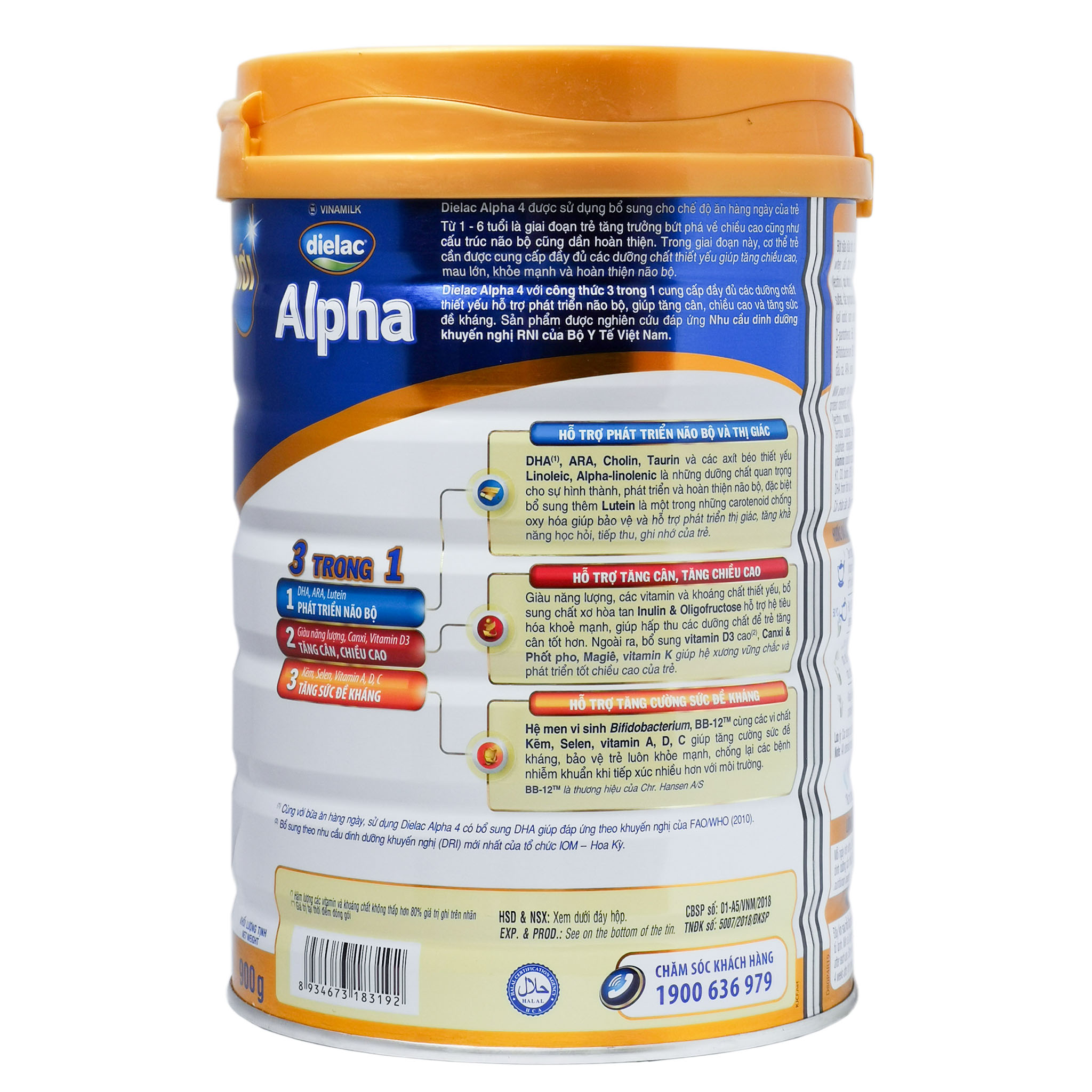 Sữa bột Vinamilk Dielac Alpha Step 4 900g