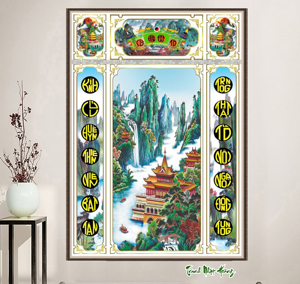 Tranh 3D Cửu Huyền Thất Tổ phòng thờ