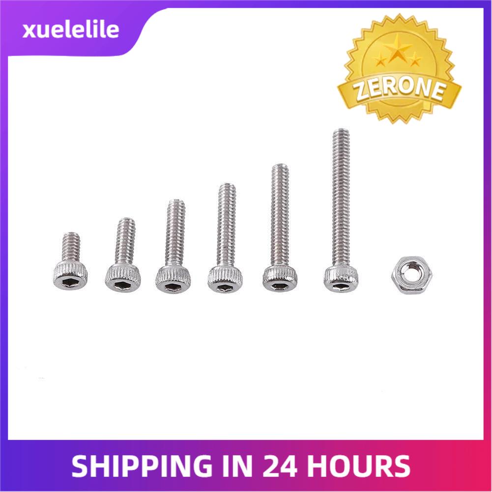 250pcs M2 Hex Socket Screws Bolt With Hex Nuts Assortment A2 Stainless Steel
