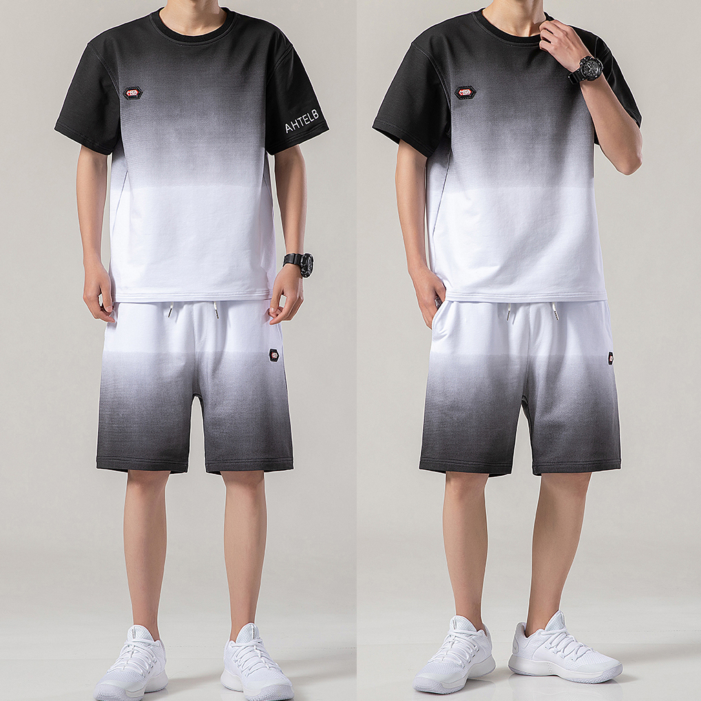 [ Deal Độc Quyền ] Bộ Quần Áo Loang Màu Nam Áo Tay Ngắn Cổ Tròn AHTELB Phối Quần Short Đùi Lưng Chun Phong Cách Trẻ Trung Cá Tính Năng Động NTD MEN QA 086