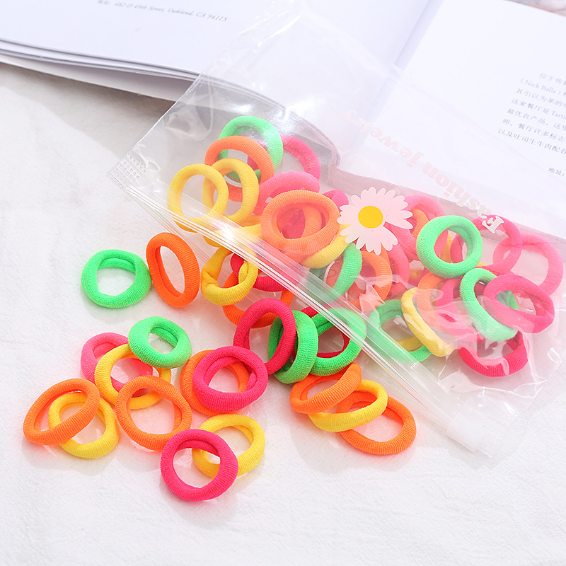 (GIÁ SỈ) THUN CỘT TÓC NHỎ MÀU TRƠN - TÚI 50 CÁI