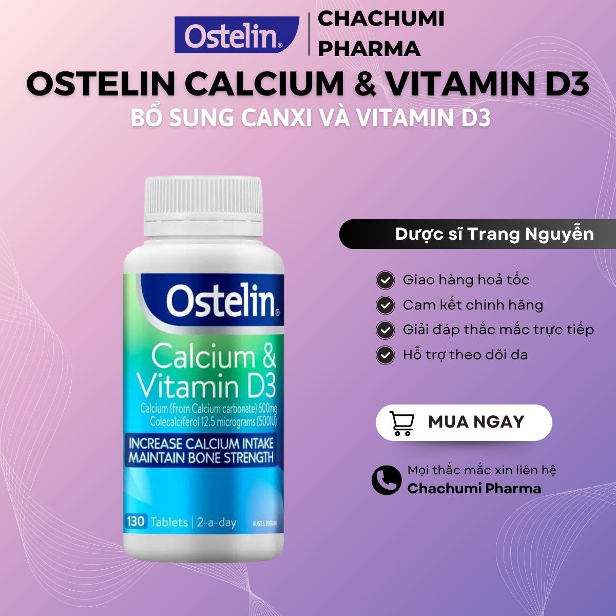 [TPHCM] Ostelin Calcium & Vitamin D3 của Úc