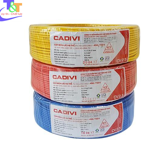 Dây điện Cadivi 20 mét dây đơn 4mm2