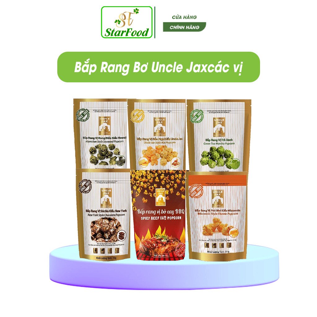 Bắp Rang Bơ Uncle Jax Đủ Các Vị