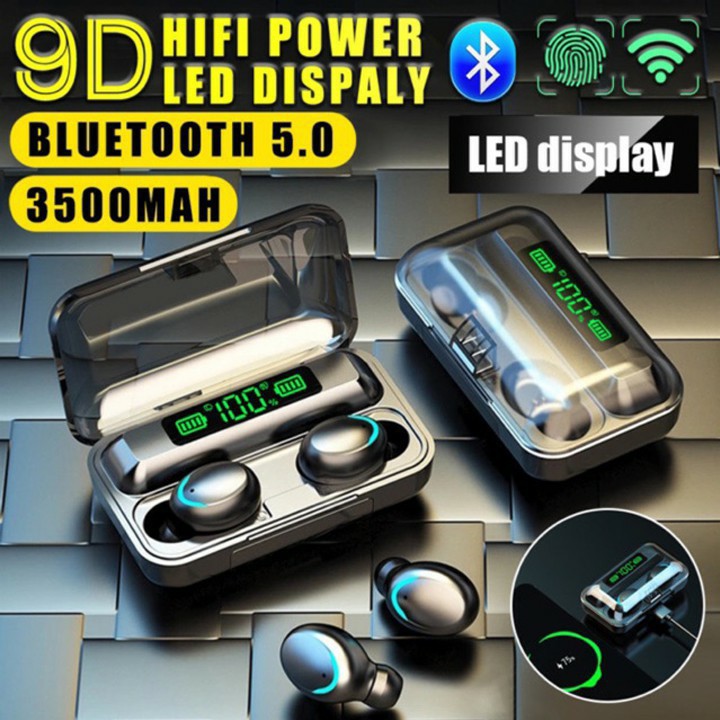 [CHỐNG NƯỚC] Tai nghe Bluetooth 5.0 AMOI F9 PRO - Bản Quốc Tế 2020 Nút Cảm Ứng Chống Nước - Pin Sạc 2000mah