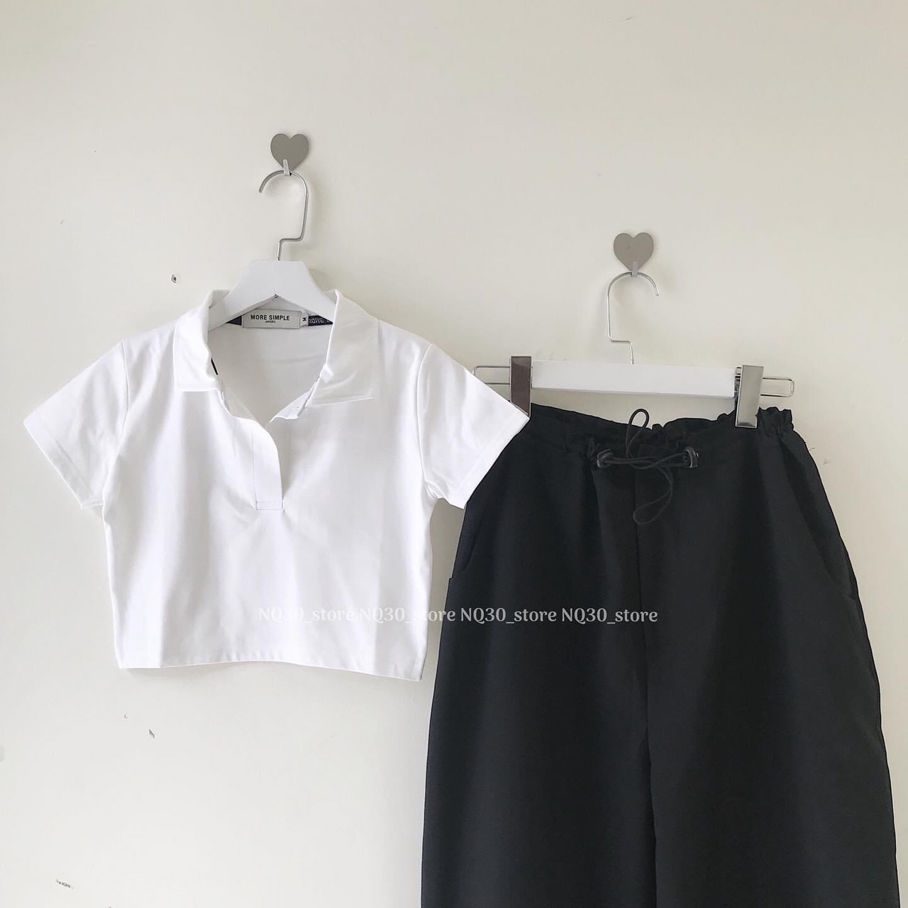 💕💕Set Quần jogger rút dây + crop petter trơn