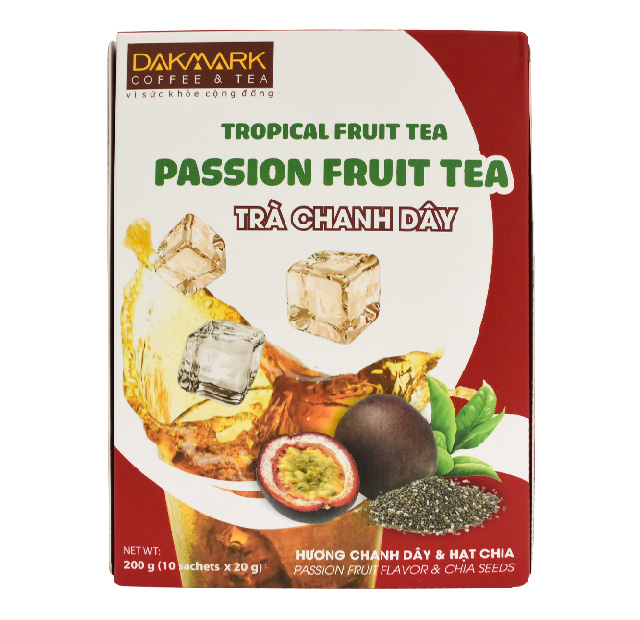Trà chanh dây hạt chia DakMark - Trà hòa tan 200g (10gói x 20g)