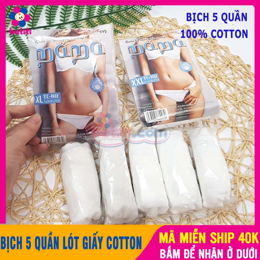 Bịch 5 Chiếc Quần Lót Giấy Cotton Tiện Dụng Cho Mẹ Sau Sinh Tiện Lợi