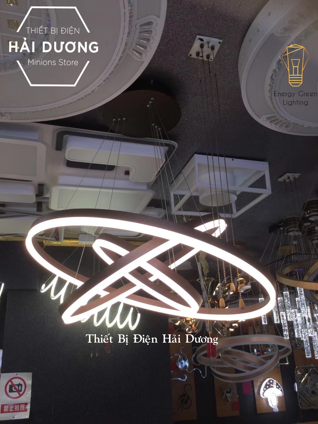 Đèn Thả Trần 3 - 4 Vòng Đan Chéo Song Song TBD825-TBD830 - 3 Chế Độ Ánh Sáng - Tăng Giảm Ánh Sáng - Điều Khiển Từ Xa - Điều Khiển Qua Điện Thoại - Energy Green Lighting