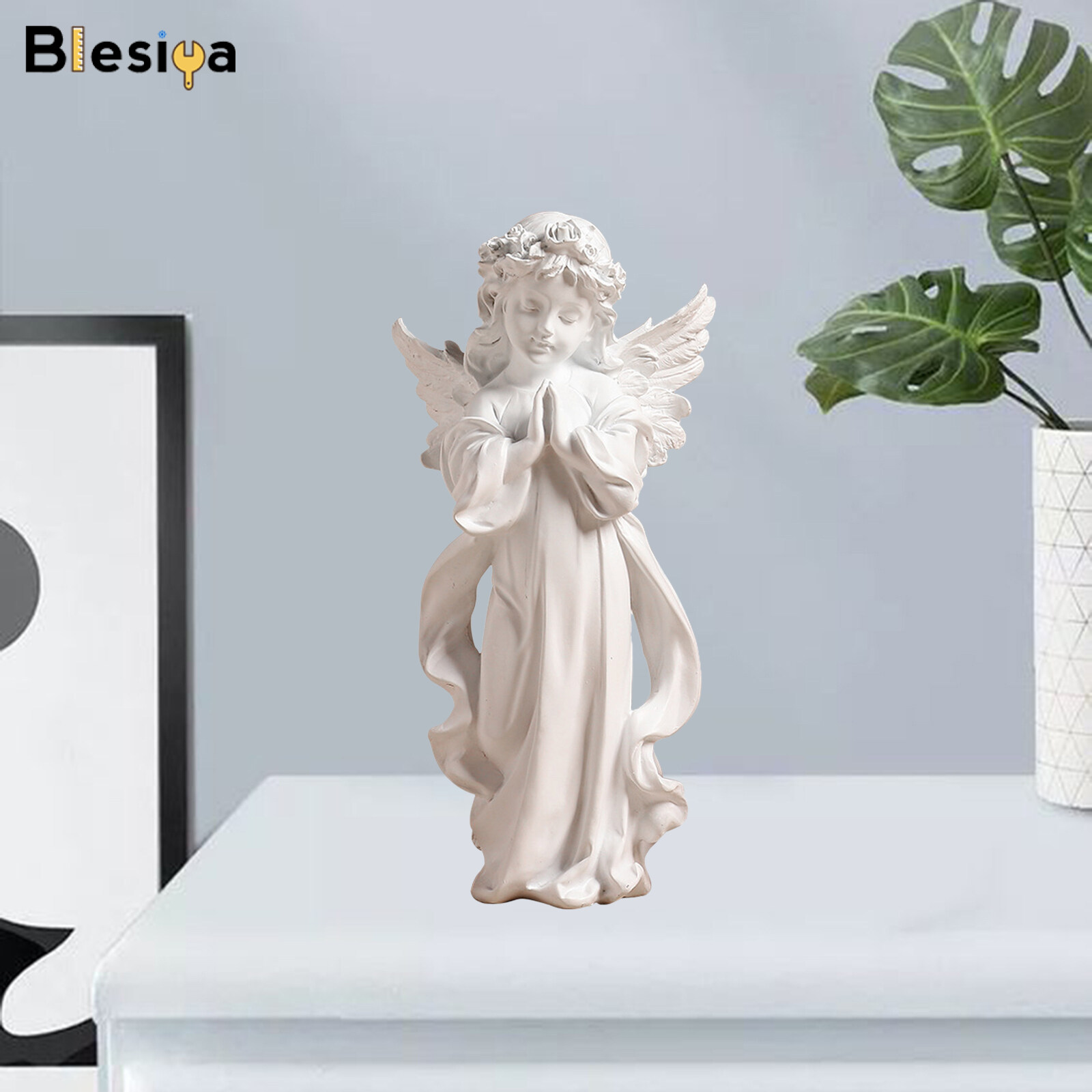 Blesiya Resin Praying Angel Figurine Statue Christmas Home Decoration