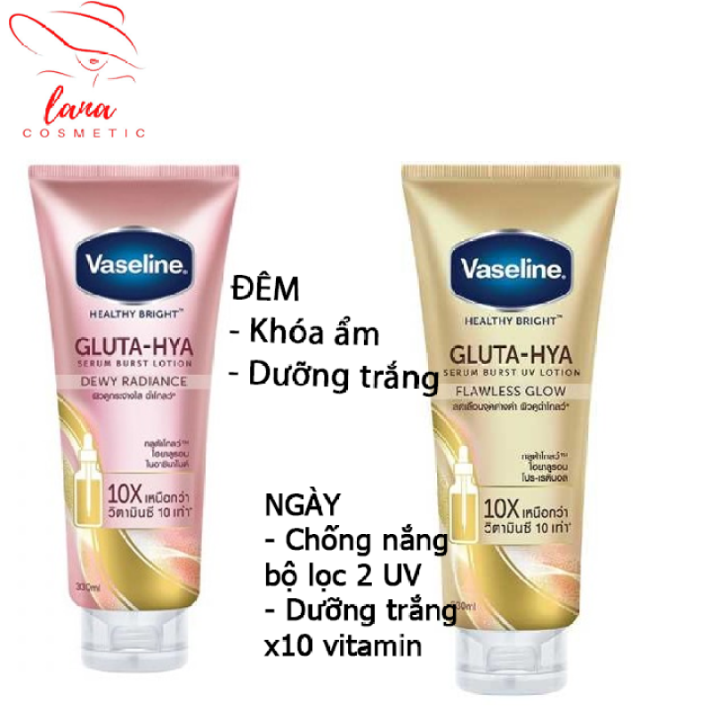 (Tuýp to-Hàng siêu thị Thái)Dưỡng thể Vaseline Healthy Bright Gluta HYA Serum Burst Lotion 10X Thái Lan