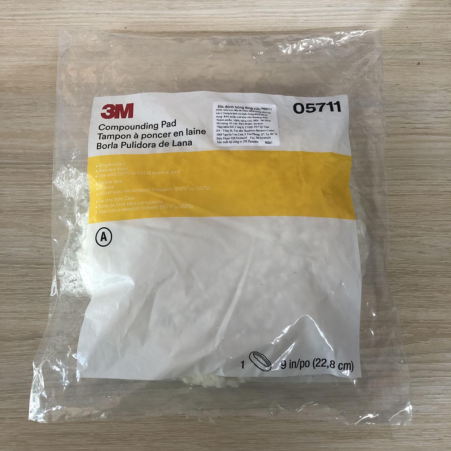 Phớt đánh bóng lông cừu 9in 3M Compounding Pad 1 mặt
