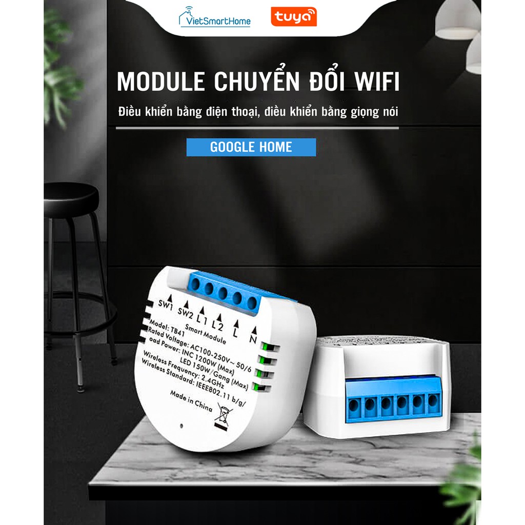 Module Smart biến công tắc cơ thành công tắc thông minh (hỗ trợ 2 nút)