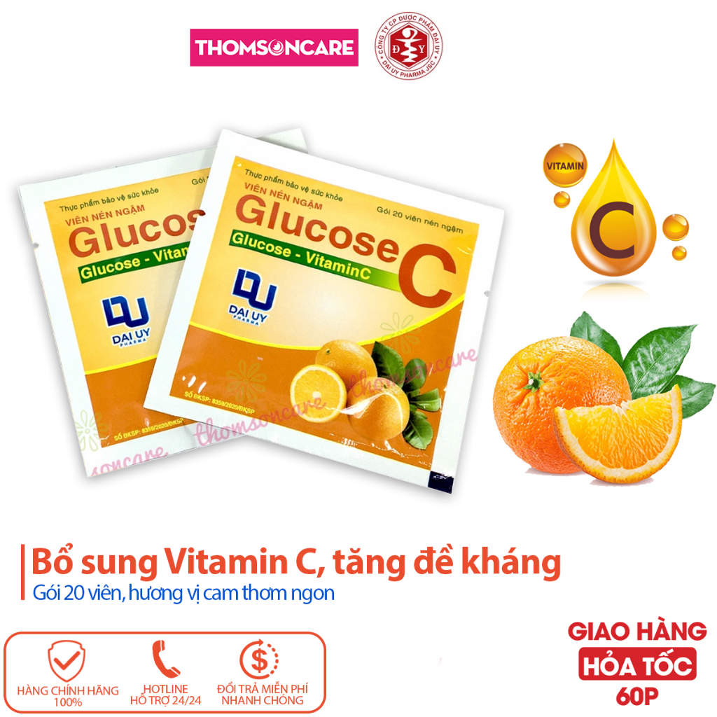 Quà Tặng Kẹo Vitamin C GlucoseC - hỗ trợ tăng đề kháng, giảm chảy máu chân răng, vị thơm ngon - thomsoncare