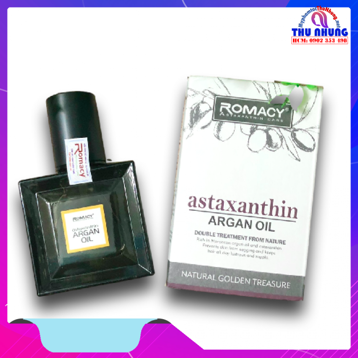 [+Tặng mũ trùm][HCM]TINH DẦU DƯỠNG TÓC ROMACY ASTAXANTHIN ARGAN OIL 55ML
