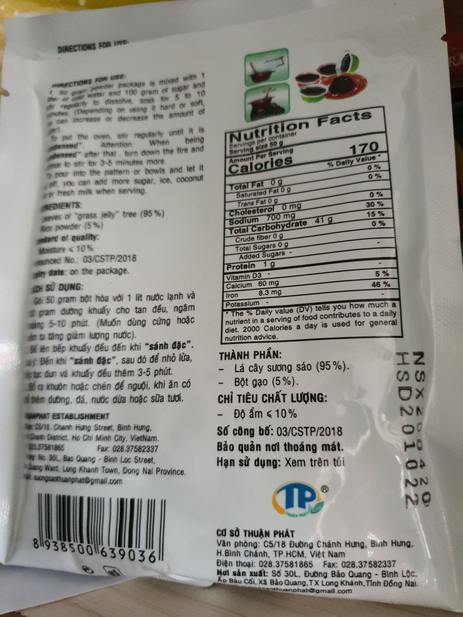 Bột Sương Sáo Đen Thuận Phát 50G