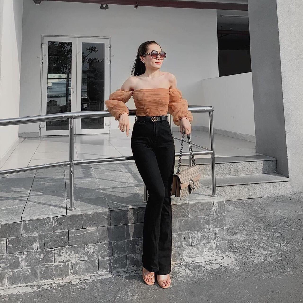 Quần jeans bò ống loe chất bò co giãn