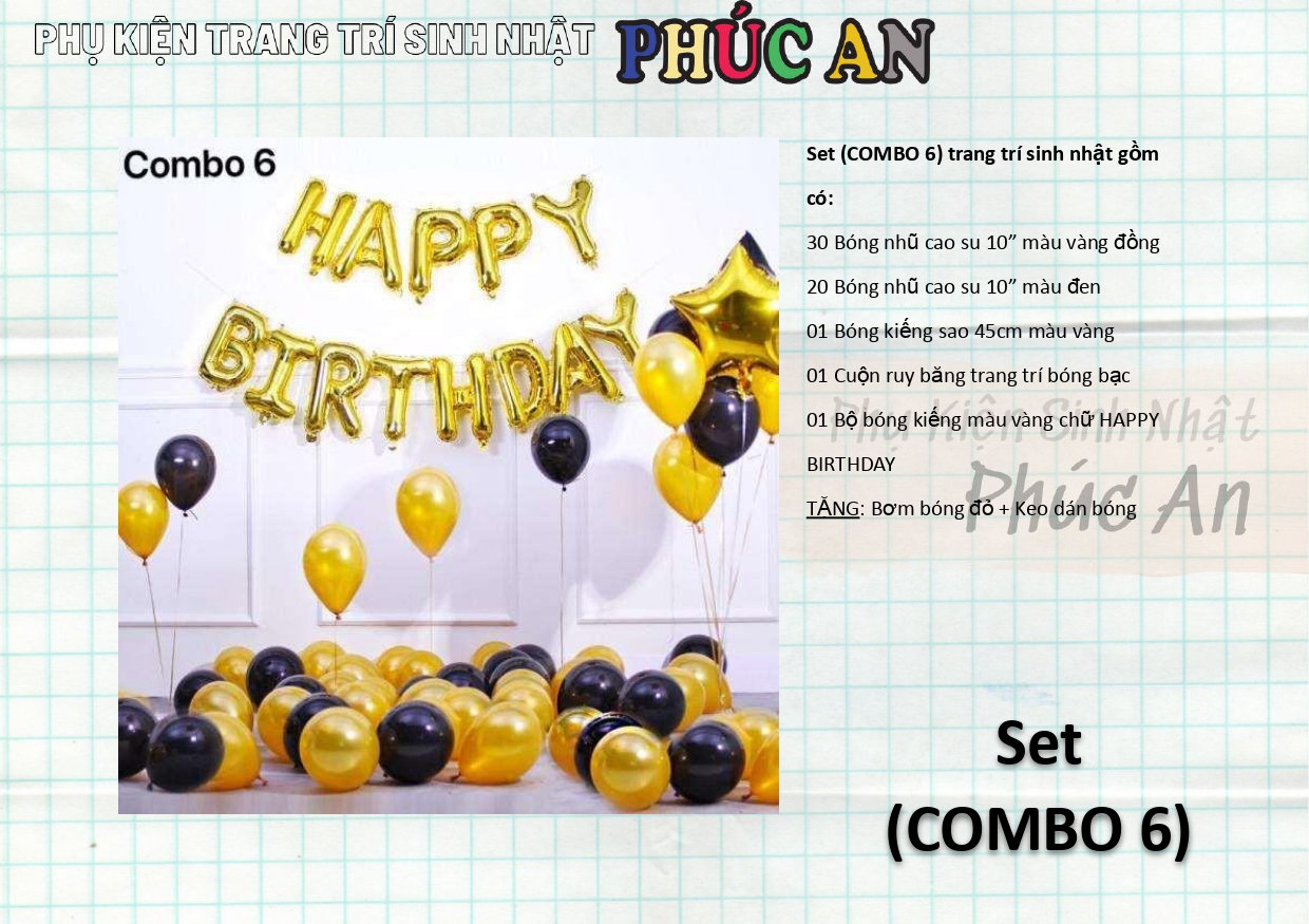 [Ảnh thật] Set trang trí sinh nhật Hàn Quốc HPBD (COMBO 42)