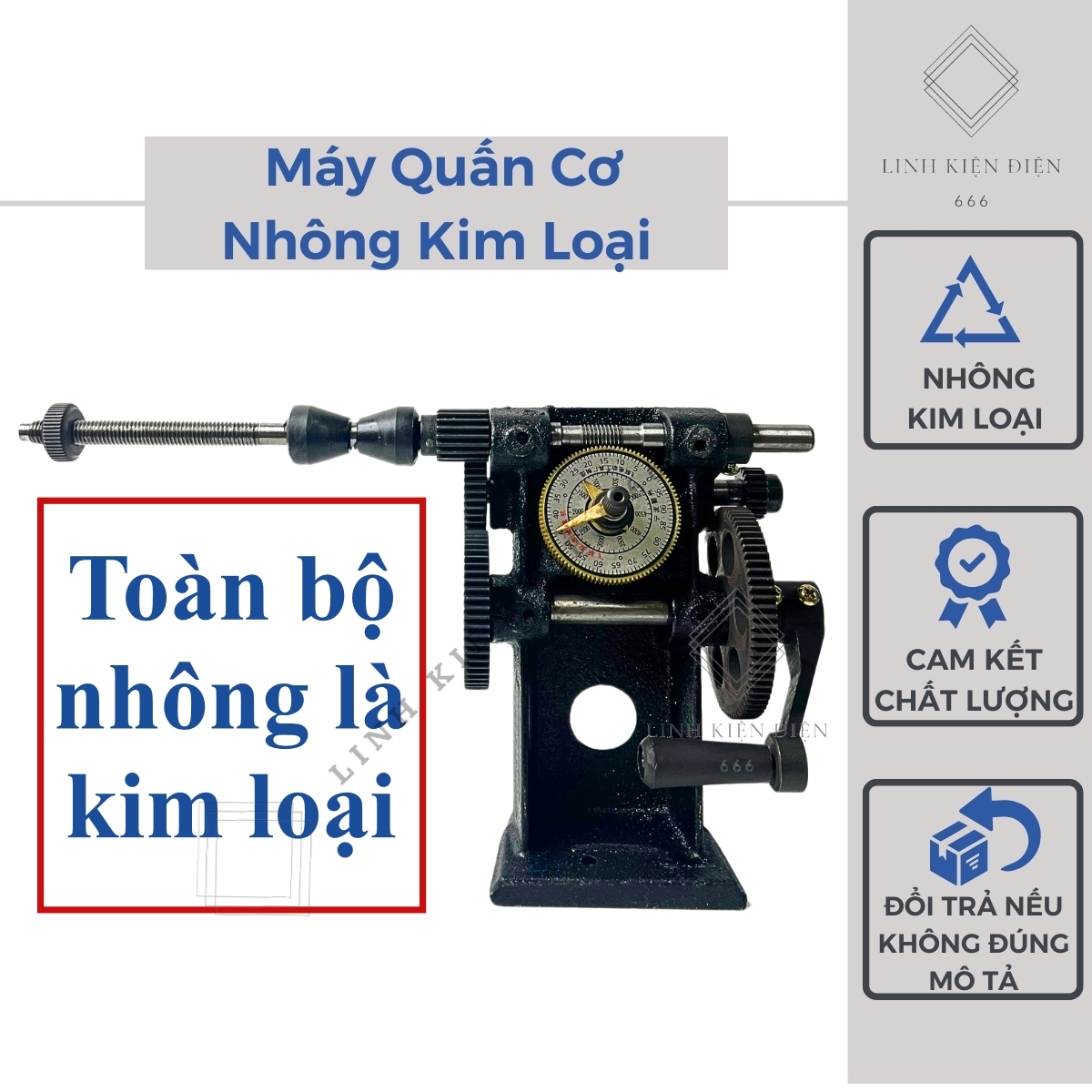 Máy quấn dây đồng nhảy số nhông thép cực bền bán quấn dây đồng cho motor động cơ có đồng hồ đếm số vòng quay