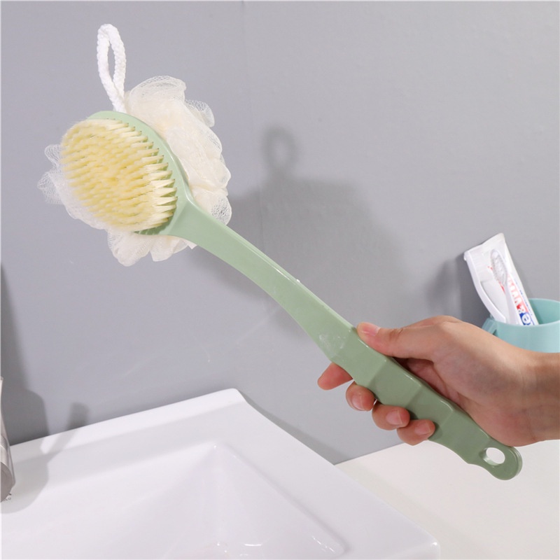 Cây bông tắm chà lưng/ bàn chải chà lưng kèm bông tắm