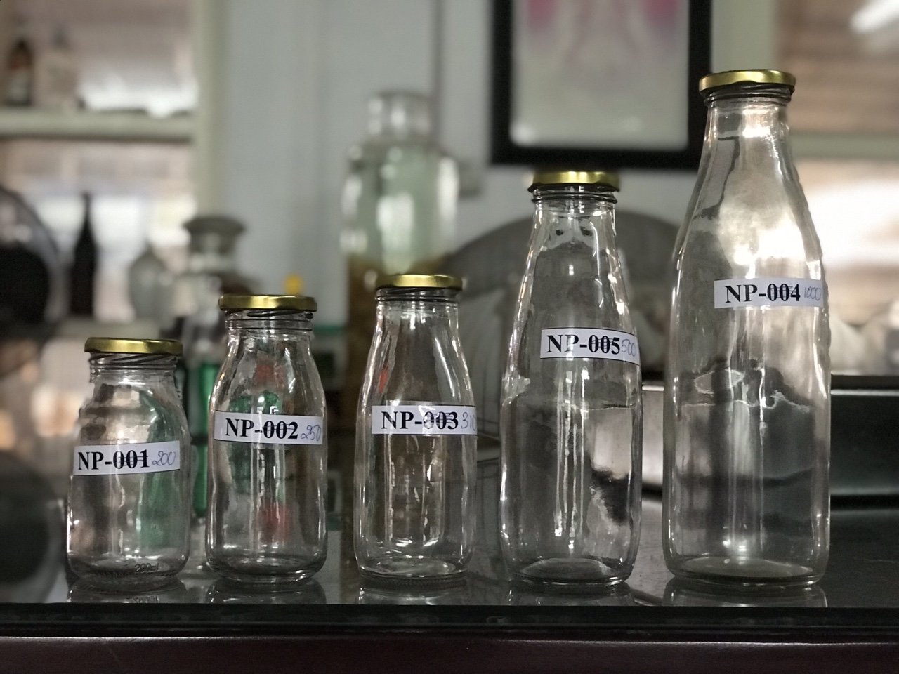 Bottle glass container milk 200ml to 1000ml