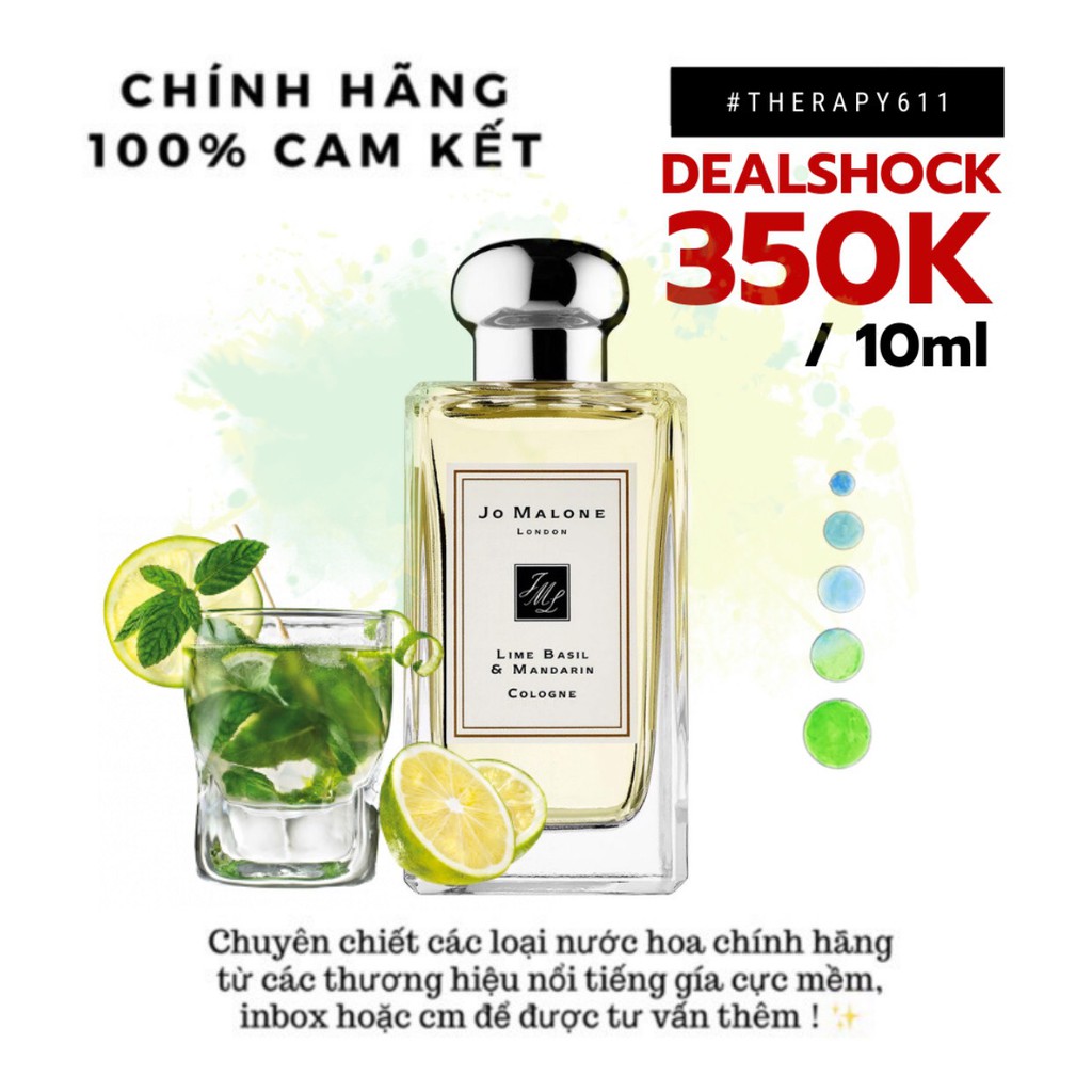 Nước hoa dùng thử Jo Malone Lime Basil & Mandarin 5ml/10ml/20ml