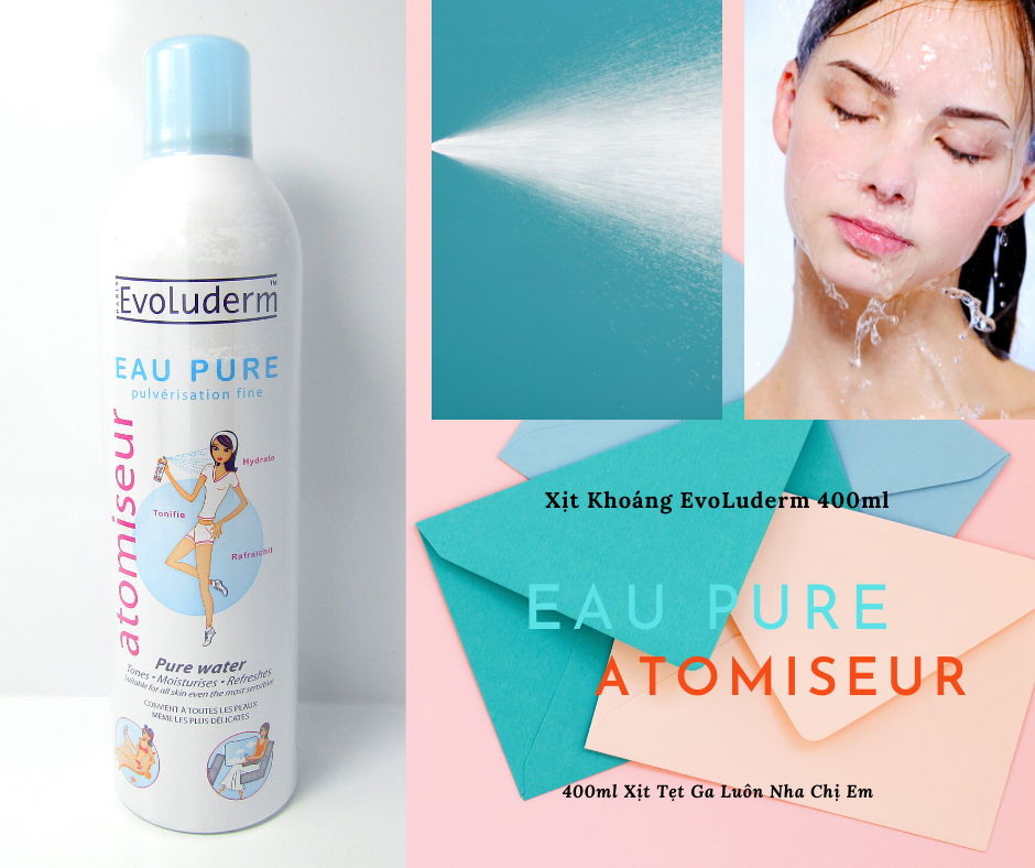 Xịt Khoáng Evoluderm Atomiseur Eau Pure Evoluderm 150ml & 400ml