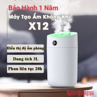 Máy phun sương kết hợp đèn ngủ Humidifier X12,dung tích 3l công suất 50 thumbnail