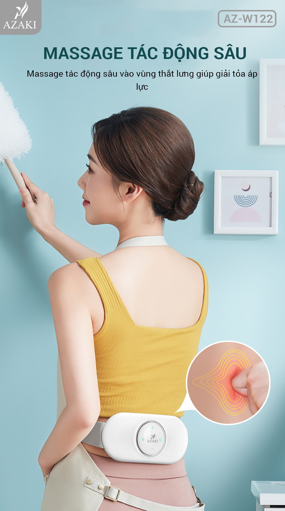 Máy Massage Lưng & Bụng Azaki W122