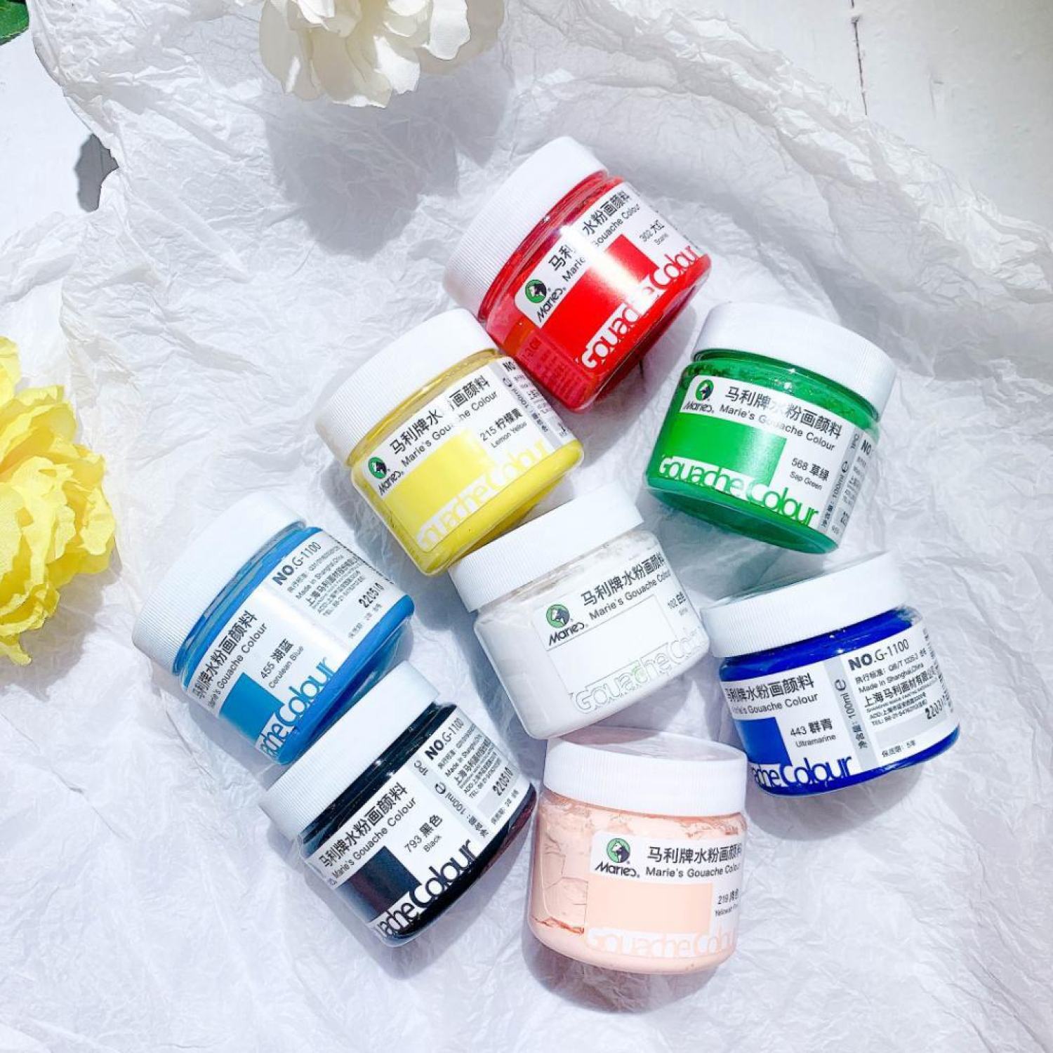 Màu Gouache Marie's - Lọ 100ml - Màu Wat , Màu Bột Pha Sẵn